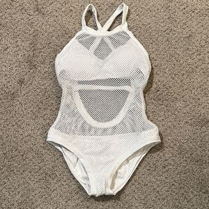 BECCA White Mesh Women's One Piece Bikini Swimsuit